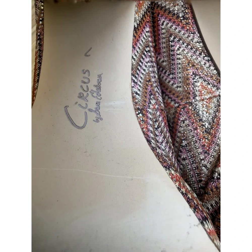 Sam Edelman Circus Mauve/Amber Chevron Print Platform Mary Jane Heels sz 7M